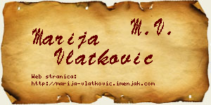 Marija Vlatković vizit kartica